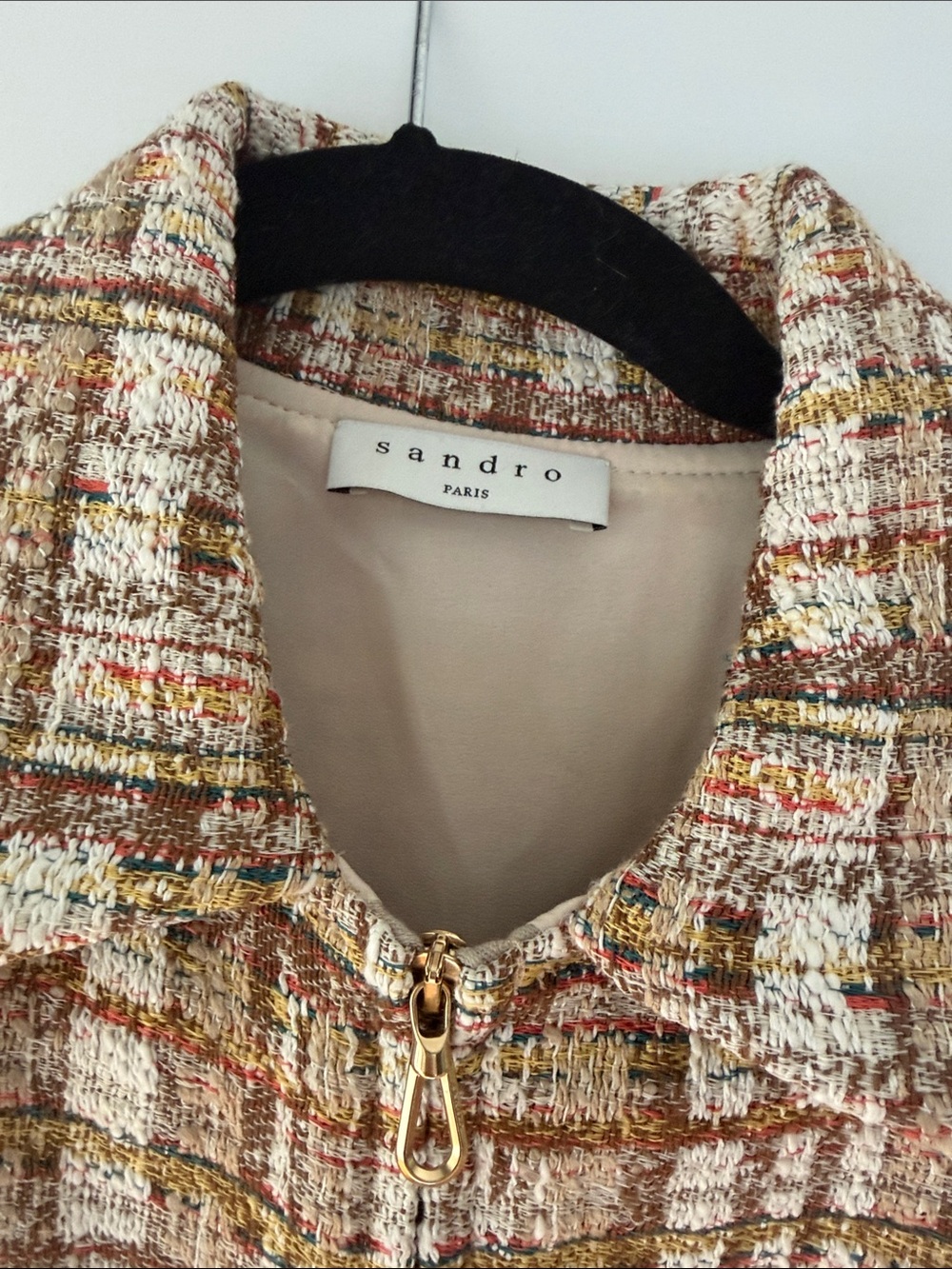 Sandro Multicolor Tweed Romper with Gold Hardware - Picture 5 of 12
